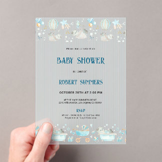 Baby Boy Modern Shower Invitation Acryleinladungen