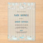 Baby Boy Modern Shower Invitation Acryleinladungen (Vorderseite)