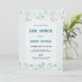 Baby Boy Modern Shower Invitation Save The Date (Stehend Vorderseite)