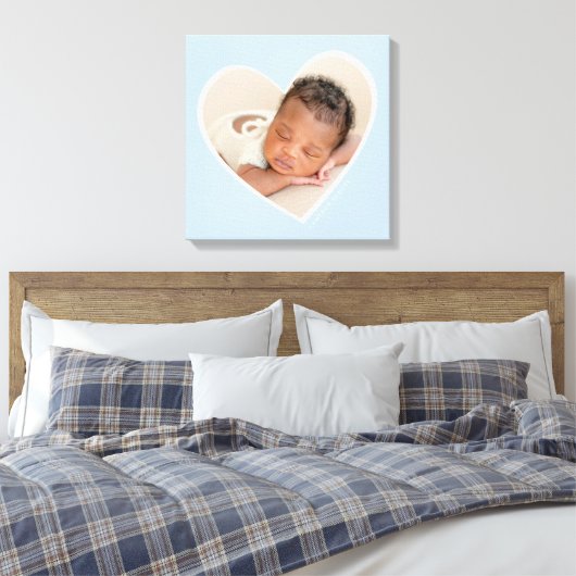 BABY BOY Modernes Foto in blass blau Leinwanddruck (Insitu (Schlafzimmer))