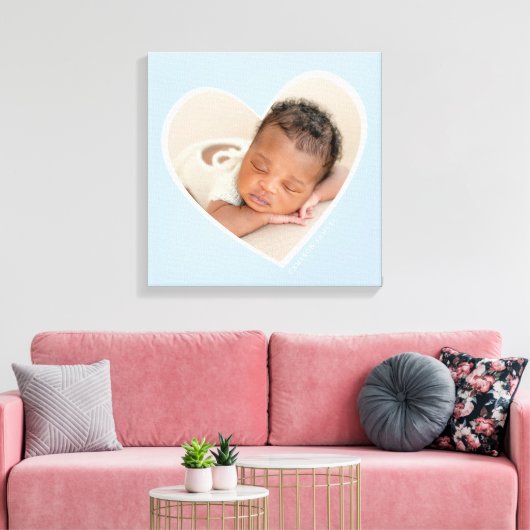 BABY BOY Modernes Foto in blass blau Leinwanddruck (Insitu (Wohnzimmer))