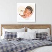 BABY BOY Modernes Foto niedlicher Herzrahmen Blau Leinwanddruck (Insitu (Schlafzimmer))