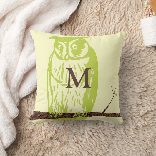 Baby Boy Monogram Vintag Owl Kissen (Decke)