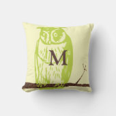 Baby Boy Monogram Vintag Owl Kissen (Vorderseite)
