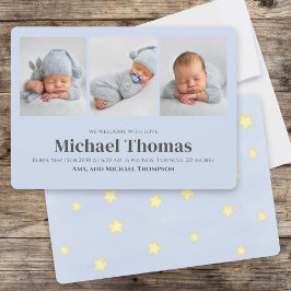 Baby Boy Multi Foto Template Blue Stars