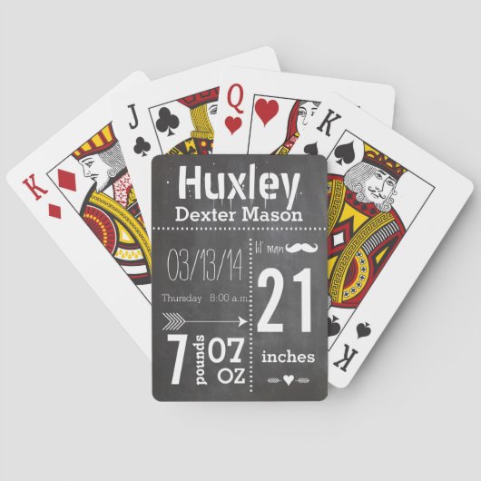 Baby Boy Mustache lil' Man Vintag Retro Spielkarten (Rückseite)