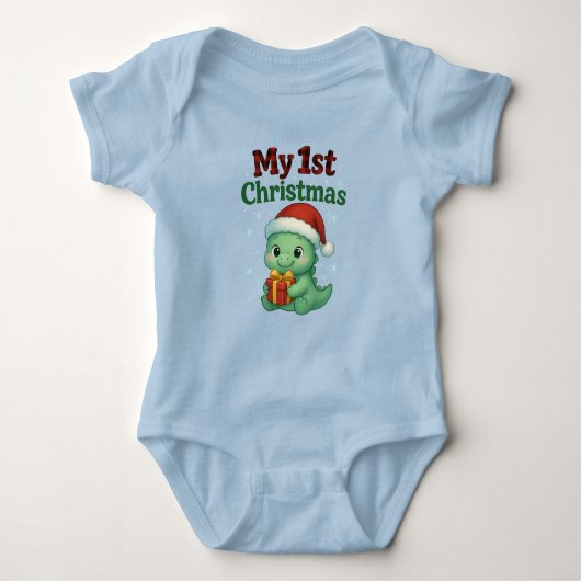 Baby Boy My 1st Christmas Dino Baby Strampler (Vorderseite)