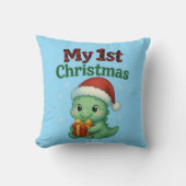 Baby Boy My 1st Christmas Dino Kissen (Vorderseite)