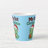 Baby Boy My 1st Christmas Dino Milchtasse (Vorderseite)