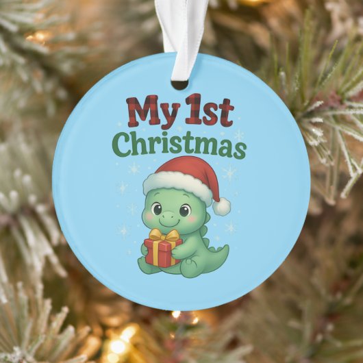 Baby Boy My 1st Christmas Dino Ornament (Baum)