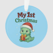 Baby Boy My 1st Christmas Dino Ornament (Vorderseite)