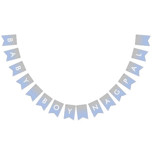 Baby Boy Nagpal Ombre Blue und Silver Banner (Alle)