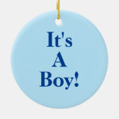 Baby Boy Name Ankündigung Earth Green Blue Keramik Ornament (Hinten)