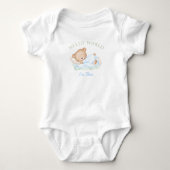 Baby Boy Name Blue Green Bear Strampler (Vorderseite)