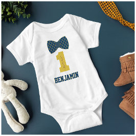 Baby Boy Name Eine Liebe Bow Krawatte Blue Baby Strampler