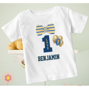 Baby Boy Name Eine Liebe Bow Krawatte Blue Baby T-shirt