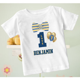 Baby Boy Name Eine Liebe Bow Krawatte Blue Baby T-shirt