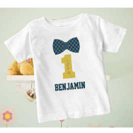 Baby Boy Name Eine Liebe Bow Krawatte Blue Baby T-shirt