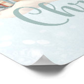 Baby Boy Name First Christmas Blue Kinderzimmer Po Poster (Ecke)