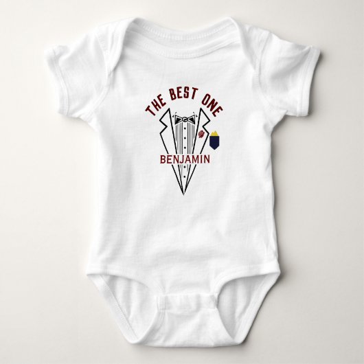 Baby Boy Name One Liebe Tuxedo Baby Strampler (Vorderseite)
