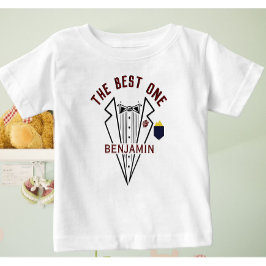 Baby Boy Name One Liebe Tuxedo Baby T-shirt