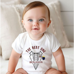 Baby Boy Name One Liebe Tuxedo Strampler