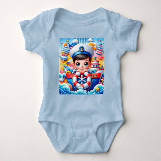 Baby Boy Nautical Adventure Baby Dusche Baby Strampler (Vorderseite)