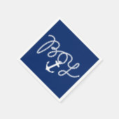 Baby Boy Nautical Anchor Babydusche Serviette (Ecke)