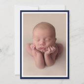 Baby Boy Navy Foto Ankündigung Monogram (Rückseite)