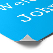 Baby Boy Neugeborenes Foto Geburtsankündigung Blue Poster (Ecke)