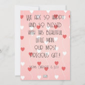 Baby Boy New Ankunft Ankündigung (Rückseite)