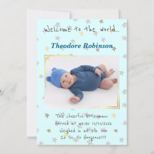 Baby Boy New Ankunft Ankündigung