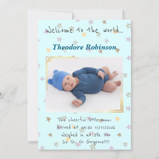 Baby Boy New Ankunft Ankündigung