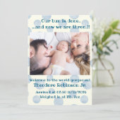 Baby Boy New Ankunft Ankündigung (Stehend Vorderseite)