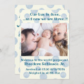 Baby Boy New Ankunft Ankündigung (Vorne/Hinten)