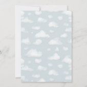 Baby Boy Niedlich Blue Airplane Travel Baby Dusche Einladung (Rückseite)