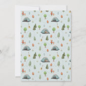 Baby Boy Niedlich Blue Camping Forest Bear Baby Du Einladung (Rückseite)