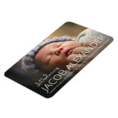 Baby Boy Niedliches Foto Geburtsdatum Magnet (Linke Seite)