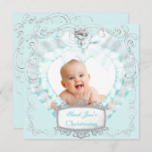 Baby Boy oder Girl Blue Christening Taufkreuz Ankündigung (Vorne/Hinten)