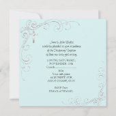 Baby Boy oder Girl Blue Christening Taufkreuz Ankündigung (Rückseite)