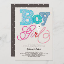 Baby Boy oder Girl Pink Blue Gender Reveal Party