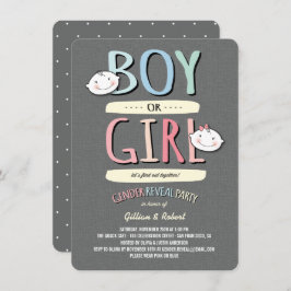 Baby Boy oder Girl Pink Blue Gender Reveal Party Einladung