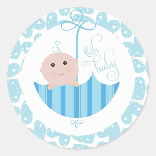 Baby Boy Oh Baby Dusche umberella Sticker (Vorderseite)