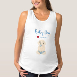 Baby Boy On Board Illustration in Blue Design T-Shirt
