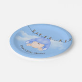 Baby Boy on Clothesline Paper Plate Pappteller (Schrägansicht)