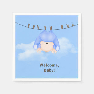 Baby Boy on Clothesline Serviette