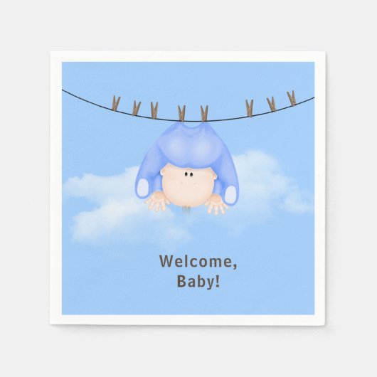 Baby Boy on Clothesline Serviette (Vorderseite)