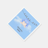 Baby Boy on Clothesline Serviette (Ecke)