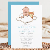 Baby Boy on Cloud Niedlich Baby Shower Einladung
