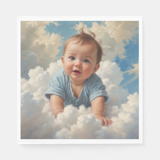 Baby Boy on Cloud Serviette (Vorderseite)